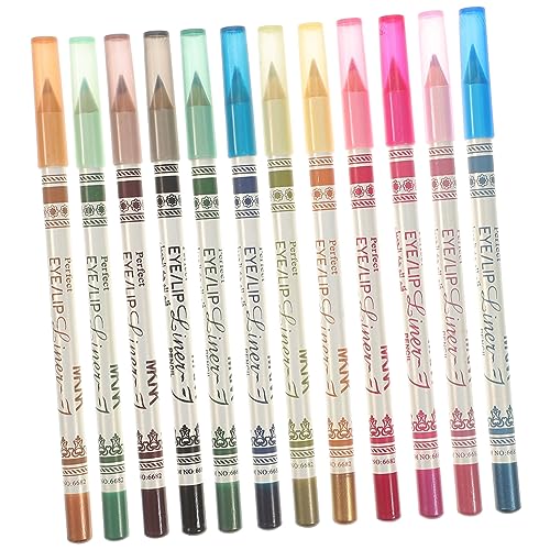 HAPINARY 12 Stk Eyeliner-Stift brauner Lidschatten braune Kajalstifte dunkelbrauner Kajalstift farbiger Eyeliner Bleistift-Lidschatten Schattenstift Mousse Lippenstift von HAPINARY