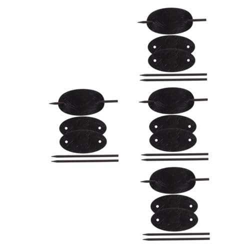 HAPINARY 12 Stk Haarnadel Aus Leder Griff Haarspange Vintage Haarschmuck Für Mädchen Retro-haarstäbchen Kämme Haargummis Für Frauen Haarspange Mit Stock Stift Gießen Gummibänder Holz Black von HAPINARY