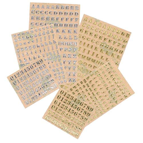 HAPINARY 12 Mini-buchstabenaufkleber Zahlen-aufkleber Alphabet-und-zahlenmuster Scrapbook-nagelkunstaufkleber Selbstklebende-dekorationsaufkleber von HAPINARY