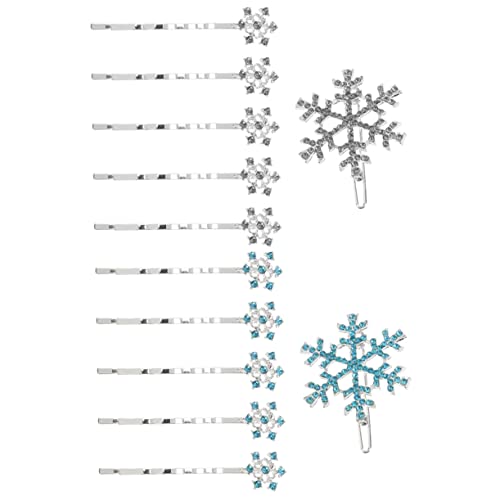 HAPINARY 12 Stück Schneeflocken Haarschmuck Strass Haarnadeln Haarspangen Für Damen Weihnachts Haarschmuck von HAPINARY