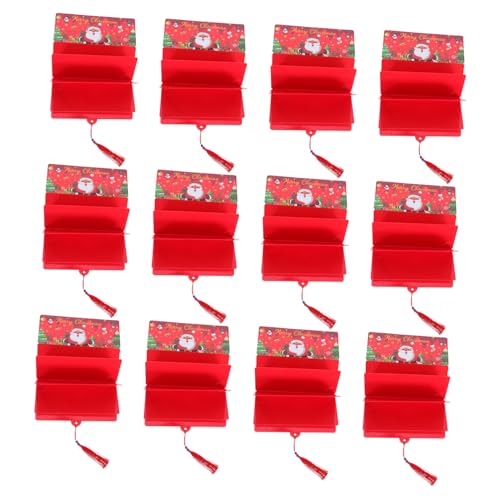 HAPINARY 12 Stück Taschen Mit Weihnachtlichen Roten Geldumschlagkarten Urlaubsumschläge Geschenküberraschungsschlitz DIY Spaß Geschenkspender Broschüre Weihnachtsgeldideen Festliche von HAPINARY