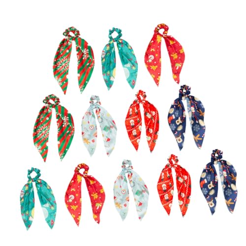 HAPINARY 12 Stück Teiliges Weihnachts Haarband mit Bunten Schleifen Elastische Haargummis für Damen Festliche Ponytail Accessoires Langlebig Modisch und Vielseitig für und Alltag von HAPINARY