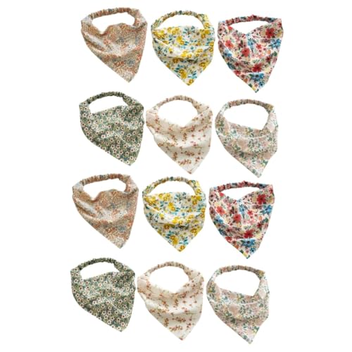 HAPINARY 12 Stück Turbanbänder Für Haare Damenschals Große Haarroller Clips Dreieckiges Kopftuch Kopftuch Elastisch Schweiß Stirnbänder Boho Schal Haarschal Stirnbänder von HAPINARY