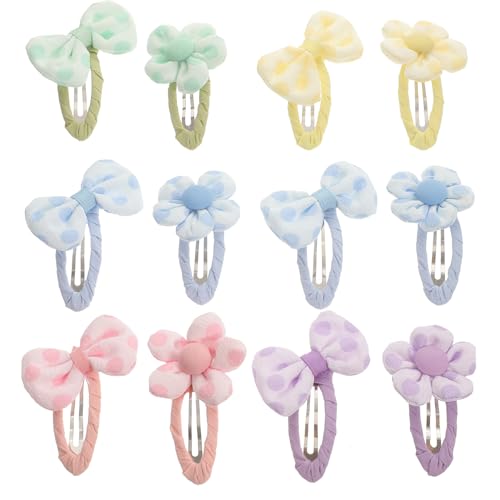 HAPINARY 12 Stück Haarspangen Für Kinder Süße Blumen Und Schleifenform Leicht Anzubringen Für Alltag Und Kostüme von HAPINARY