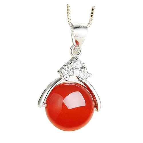 HAPINARY 12mm Smaragd Achat Perlenanhänger Halskette Chalcedon Schmuck Für Damen Und ädchen Eleganter Bead Pendant Für Stilvolle Akzente HAPINARY 12mm Smaragd Achat Perlenanhänger Halskette Chalcedon Schmuck Für Damen Und ädchen Eleganter Bead Pendant Für Stilvolle Akzente von HAPINARY