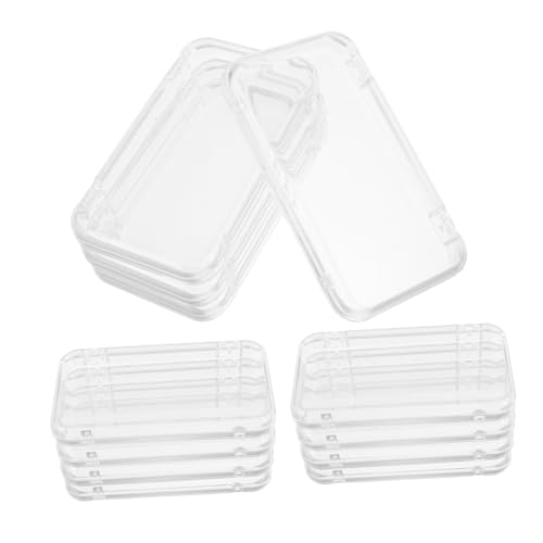 HAPINARY 12stücke Aufbewahrungsbehälter Für Nagelzubehör Transparente Rechteckige Box Press-nägel-verpackungsboxen Platzsparendes Design Kunststoffbehälter Tragbarer Organizer Für von HAPINARY