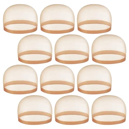 HAPINARY 12stücke Pack Spitze Perückenhüte Atmungsaktive Perückennetzkappen Elastische Mesh Caps Perückennetz-kopfbedeckung Haarnetze Für Perücken von HAPINARY