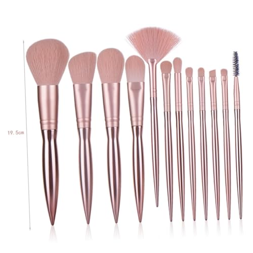 HAPINARY 12stücke Teiliges Make-up Roségold Kosmetikpinsel Mit Tasche Puderpinsel Für Damen Professioneller Make-up-pinsel von HAPINARY