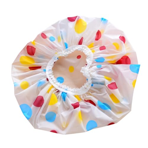 HAPINARY 12stücke Wasserdichter Duschhut Aus Kunststoff Elastische Haarkappen Für Damen Zum Duschen Und Baden Mit Gummiband Wiederverwendbar Passend Für Verschiedene Kopfumfänge von HAPINARY