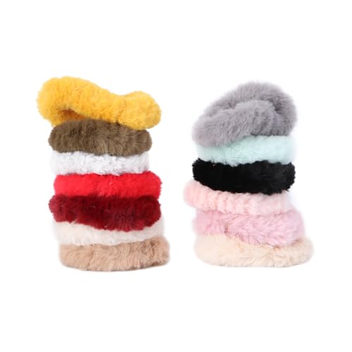 HAPINARY 13stücke Haargummi Pferdeschwanz-haarband Stretch-haarring Für Frauen Mädchen Plüsch Haar Krawatten Tuch Haar Ring Mode Band Pferdeschwanz Halter Für Dekoration von HAPINARY