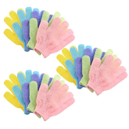 HAPINARY 15 Stück Dusch-peeling-handschuhe Badetuch Fäustling Peeling-handschuh Waschhandtücher Für Die Haut Zufällige Farbe von HAPINARY