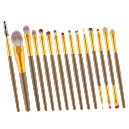 HAPINARY 15stücke Teiliges Kosmetikpinselset Mit Holzgriff Braunen Nylonborsten Make-up-pinsel Für Puder Und Professionelles Pinselset Für Damen von HAPINARY