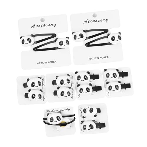 HAPINARY 16stücke Damen Stylish Haar Scrunchies Elastische Haar Ringe Panda Harz Clips Schöne Pferdeschwanzhalter von HAPINARY