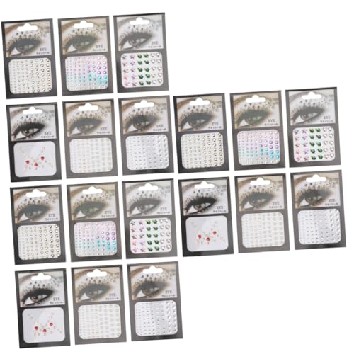 HAPINARY 3 Sets Elegante Augen-edelstein-aufkleber Selbstklebende Strasssteine ​​für Das Gesicht Zum Verkleiden Bei Veranstaltungen 6 Blätter * 3 von HAPINARY