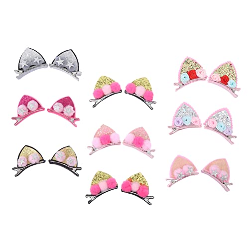 HAPINARY 18stücke Katzenohr Haarspangen Junge Mädchen Glitzer Kopfschmuck Haarnadeln Haarschmuck Haar Clips Schmuck Für Kleinkinder von HAPINARY