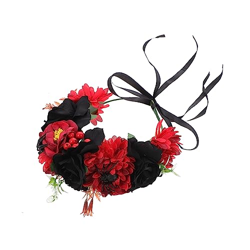 HAPINARY 1Stk Halloween-Kranz für Frauen Halloween-Rosenhaarkranz Blumengirlande weihnachtsdeko Tiara Blumenkranz Halloween-Frisur Popularität schmücken Stirnband Kopfbedeckung Eisen von HAPINARY