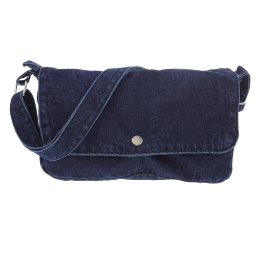HAPINARY Damen Denim Umhängetasche Verstellbare Schultertasche Lässige Crossbody Bag Für Alltag Und Freizeit Für Schule Shopping Urlaub Dunkelblau von HAPINARY