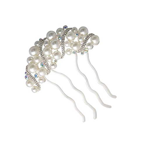 HAPINARY Hochzeitshaarnadel Haarnadel Brautblumenhaarnadeln Mit Perlen Und Strasssteinen Für Brautschmuck Und Partyaccessoires Weiß von HAPINARY