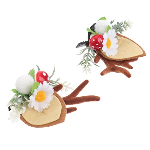 HAPINARY 1paar Niedliche Weihnachts-haarspangen Im Antler-design Mit Katzenohren Süße Haaraccessoires Für Mädchen Für Festtage Und Partys Braun von HAPINARY