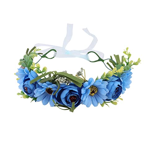 HAPINARY Blumenstirnband Für Hochzeit Party-haarreif Aus Leichtem Material Blumenhaarreif in Blau Stirnband Für Braut Haarschmuck Für Fotos von HAPINARY