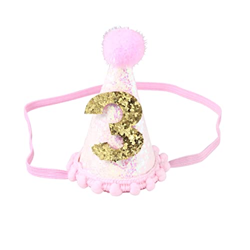 HAPINARY 1stk Glitzer-geburtstagskegelhut Kegelhut Zum Ersten Geburtstag Glitzer-geburtstagsmütze Für Babys Kegelhut Für Die Babyparty Goldener Geburtstagshut Anzahl Babymütze Kleinkind von HAPINARY