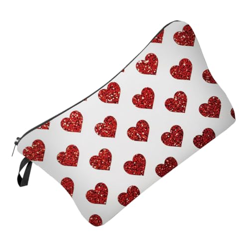 HAPINARY Kosmetiktasche in Herzform Mit 3D-Digitaldruck Praktische Reisetasche Mit Reißverschluss Für Make-up-aufbewahrung von HAPINARY