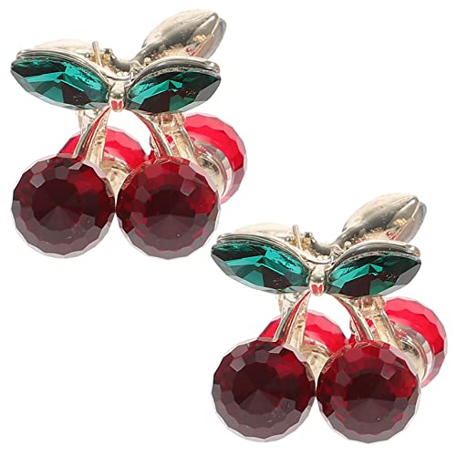 HAPINARY 2 Haarklammern Mit Kirschmotiv Und Strasssteinen Haar-accessoire Für Mädchen von HAPINARY