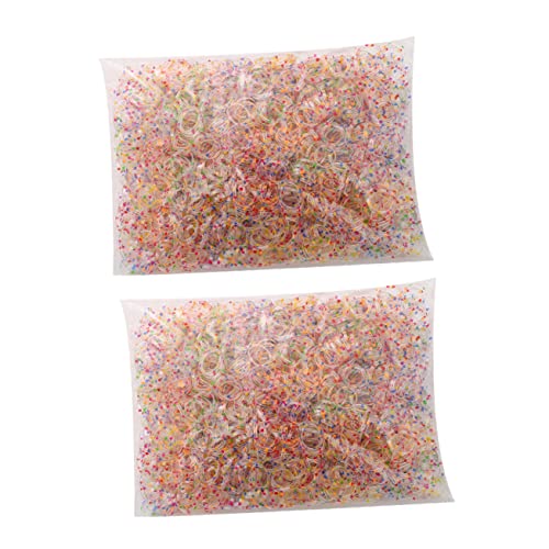 HAPINARY 2taschen Beutel Elastische Haargummis Für Mädchen Kleine Gummibänder Bunte Haargummis Haarschmuck Für Kleinkinder von HAPINARY