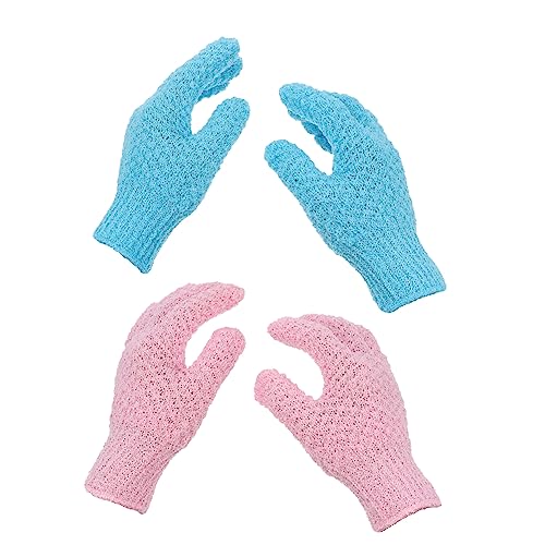 HAPINARY 2 Paar Bade-peeling-handschuhe Peeling-badehandschuhe Reinigungshandschuhe Peeling Für Abgestorbene Haut Abduschen Bad Dusche Scheuerhandschuh Ein Bad Nehmen Badetuch Polyester von HAPINARY