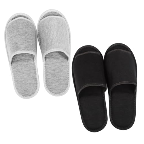 HAPINARY 2 Paare Leichte Faltbare Unisex Hausschuhe aus Atmungsaktivem Stoff Tragbare Pack Einweg Reise slipper für Hotel Spa Zuhause Bequem und Platzsparend Geeignet für Männer und Frauen von HAPINARY
