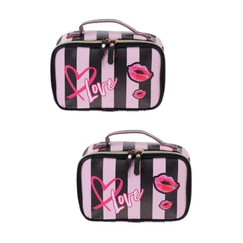 HAPINARY 2stücke Delicate Makeup Pouch Stilvolle Tragetasche Für Kosmetik Toilettenartikel Praktisch Für Reisen Mit Individuellem Design Und Ausreichend Platz Für Damen Pu-Material von HAPINARY