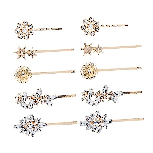 HAPINARY 2 Sets Damen-haarspangen Mit Diamanten Sonnenblumen-haarnadel Blumen-haarnadel Blatt-haarspange Kristall-haarspange Modischer Haarschmuck von HAPINARY