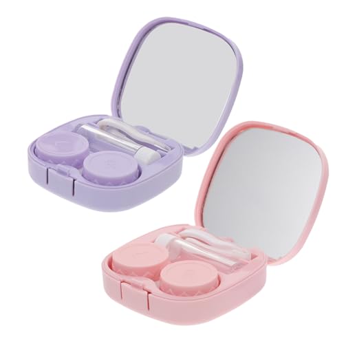 HAPINARY 2 Sets Etui Behälter Praktisch Organizer Tasche Kleiner Halter Kosmetikbehälter Kleiner Kontaktlinsenhalter Halter von HAPINARY