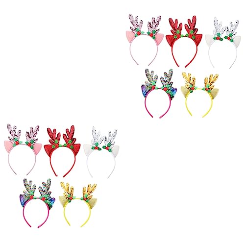 HAPINARY 2 Sets Geweih-kopfbedeckung Weihnachts-haarspange Pailletten-haarband für Weihnachtsfeiern Festliches Urlaubs-accessoire 5 Stück von HAPINARY