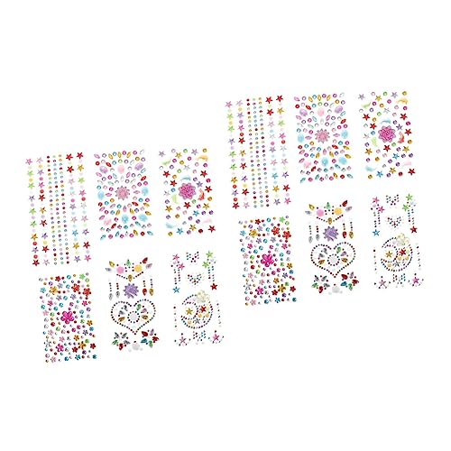 HAPINARY 2 Sets Temporäre Aufkleber Für Jungen Und Mädchen Gesichtsedelsteine Strasssteine Körperschmuck Halloween Cosplay Festival-zubehör 6 Blätter * 2 von HAPINARY