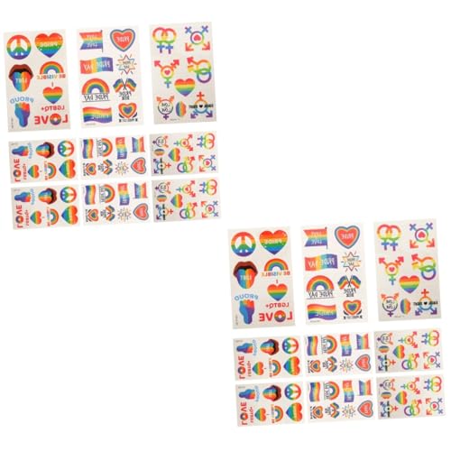 HAPINARY 18blätter Rainbow Pride Tattoos Temporäre Tattoos Aufkleber Für Lgbt Herzform Hautfreundlich Für Erwachsene Dekoration Für Partys Und Feiertage von HAPINARY