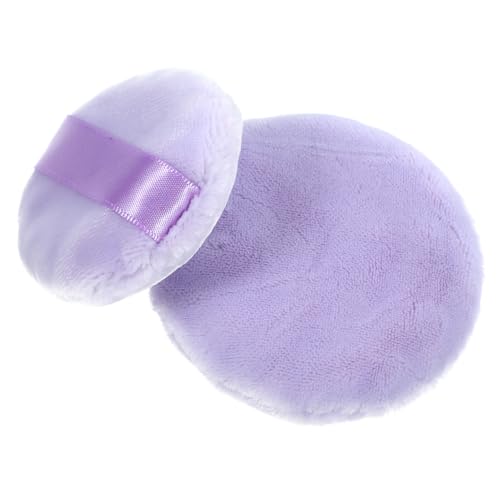 HAPINARY Puderquaste 2 Stk Für Losen Puder Make-up-puderquasten Make-up-puderquaste Für Frauen Make-up-puffs Für Puder Runder Violett Baumwolle Fräulein Kosmetik Loses Pulver Puderquasten von HAPINARY