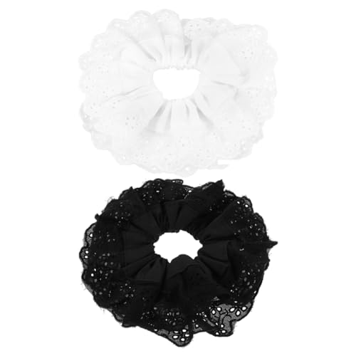 HAPINARY 2 Stück Übergroße Spitzen-haargummis Große Haargummis Für Damen Und Mädchen Haar-accessoires Weiß Langlebig Und Elastisch von HAPINARY