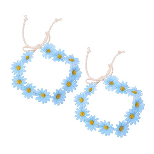 HAPINARY 2 Stück 11 Haarschmuck für Frauen Stirnbänder für Kinder Haarband Stirnband Haargummi Frauen Haarreifen Hochzeitskopfschmuck Strand Haarring Kranz Sonnenblume von HAPINARY