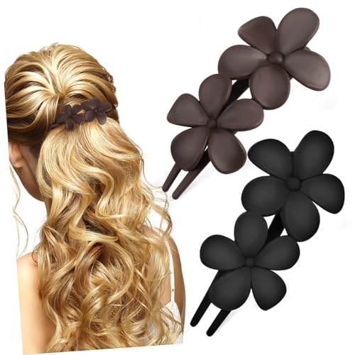 HAPINARY 2 Stück Blumen Haarklammern Flache Krallenclips Elegant Für Damen Hochzeits Haarschmuck Leicht Und Stabil Für Besondere Anlässe Dekorative Haarspangen Für Frauen von HAPINARY
