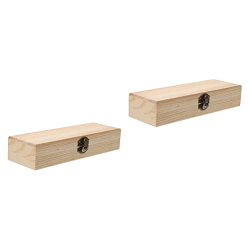 HAPINARY 2 Stück Boxen Aus Holzmaterial Bleistiftbox Frostiger Bleistifthalter Großer Stauraum Für Studenten Jungen Und Mädchen Büroangestellte von HAPINARY