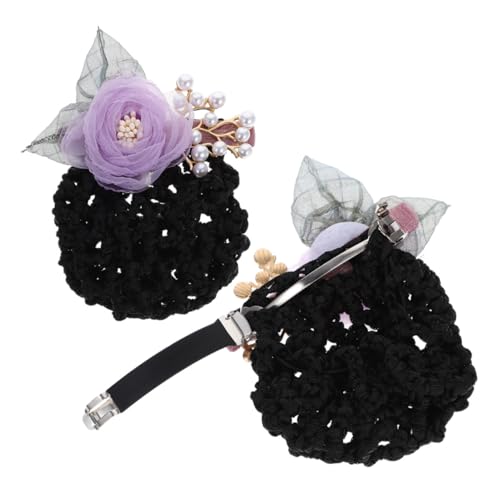 HAPINARY 2stücke Blumen-haar-netz Clips Für Damen Stilvolle Haaraccessoires Minimalistische Dutt-haarspangen Für Eleganten Look Für Hochsteckfrisuren Und Täglichen Gebrauch von HAPINARY