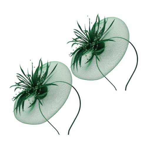 HAPINARY 2 Stück Damen Fascinator Haarreif mit Netz und Federn Teilig Eleganter Haarschmuck für Teepartys Hochzeiten und Festliche Anlässe Vielseitig Kombinierbar Bequem und Modisch von HAPINARY