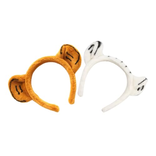 HAPINARY 2 Stück Damen Tiger Stirnband Elastische Stirnbänder Make Up Kopfbedeckung Ohren Haarbekleidung Mädchen Sport Stirnbänder Haargummis Für Mädchen Sportliches Stirnband von HAPINARY