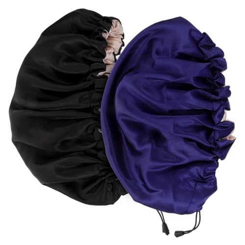 HAPINARY Satin Schlafhaube Duschhaube Für Damen Badehaube Aus Satin Atmungsaktiv Und Langlebig Zum Haaretrocknen Reisen von HAPINARY