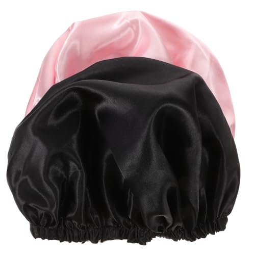 HAPINARY 2stücke Satin-haarhaube Zum Schlafen Verstellbare Duschhauben Für Damen Tragbare Schlafturbans Aus Satin-material Geeignet Für Make-up Spa Gesichtsreinigung Beim Friseur von HAPINARY