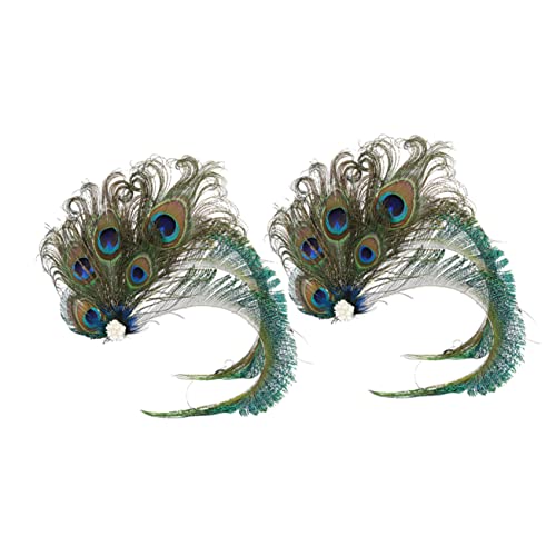 HAPINARY 2 Stück Haarfedern Federhaarnadeln Für Hochzeit Braun Haarschmuck Federdesign von HAPINARY
