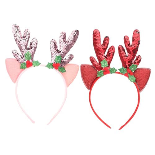 HAPINARY 2St Geweih Stirnband christmas haarreif christmas headband Prinzessin Haarring Stoff von HAPINARY