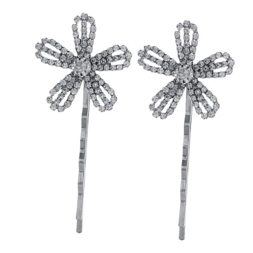 HAPINARY 2 Stück Glitzernde Haarspangen mit Kristallblumen Strass Haarklammern für Damen und Mädchen Modischer Haarschmuck für Alltag und Besondere Anlässe von HAPINARY