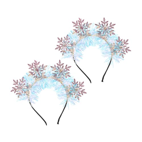 HAPINARY 2 Stück Glitzernde Schneeflocken Haarreifen für Frauen Festliche Winter accessoires Komfortable und Stabile Haarschmuck für Weihnachten und Feiertagsfeiern von HAPINARY